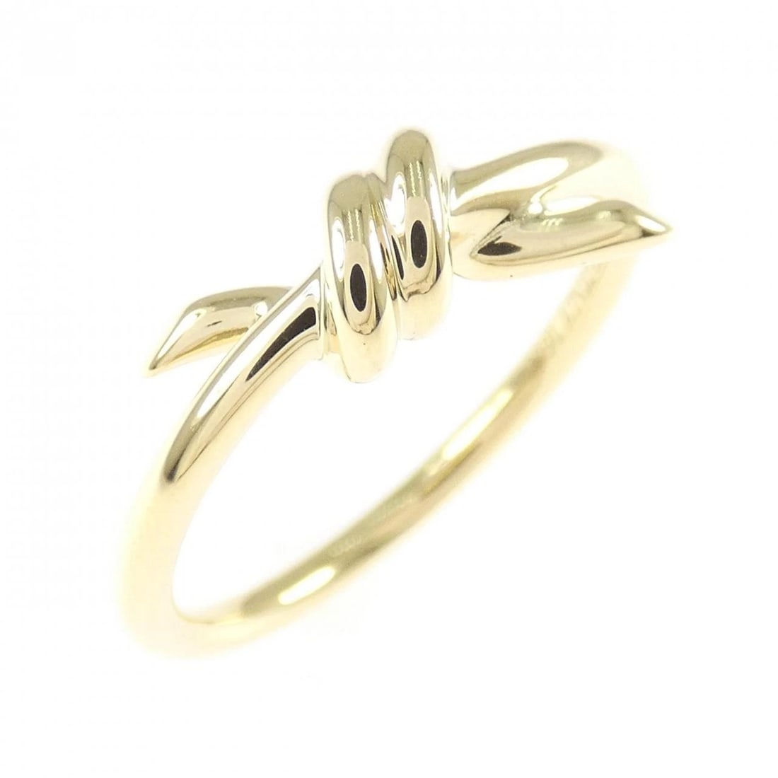 TIFFANY&CO. KNOT RING: TIFFANY&Co. Knot Ring Brand: TIFFANY&Co. Type/Style: TIFFANY & Co. Ring Material: 750 yellow gold, Color: YELLOW GOLD Size: US5 3/4 Accessories: None Accessories Notice: When purchasing pre-owned