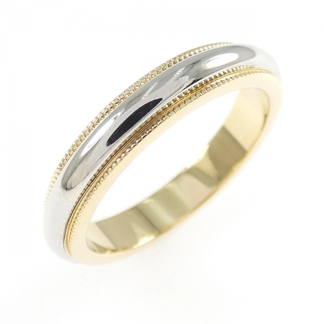 TIFFANY & CO. MILGRAIN RING: TIFFANY & Co. Milgrain Ring Brand: TIFFANY&Co. Type/Style: TIFFANY & Co. Ring Material: 750 Yellow Gold/Platinum 950, Color: YG,SILVER Size: US5 Accessories: None Accessories Notice: When purchasing