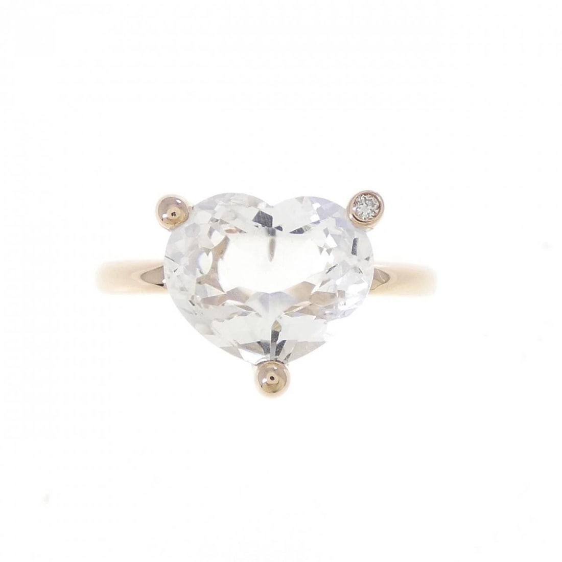 PONTE VECCHIO HEART RING: Ponte Vecchio Heart Ring Brand: Ponte Vecchio Type/Style: Ponte Vecchio Ring Material: K18 Pink Gold, Main Stone Rock Crystal Color: PINK GOLD Size: US5 Accessories: None Accessories Notice: When
