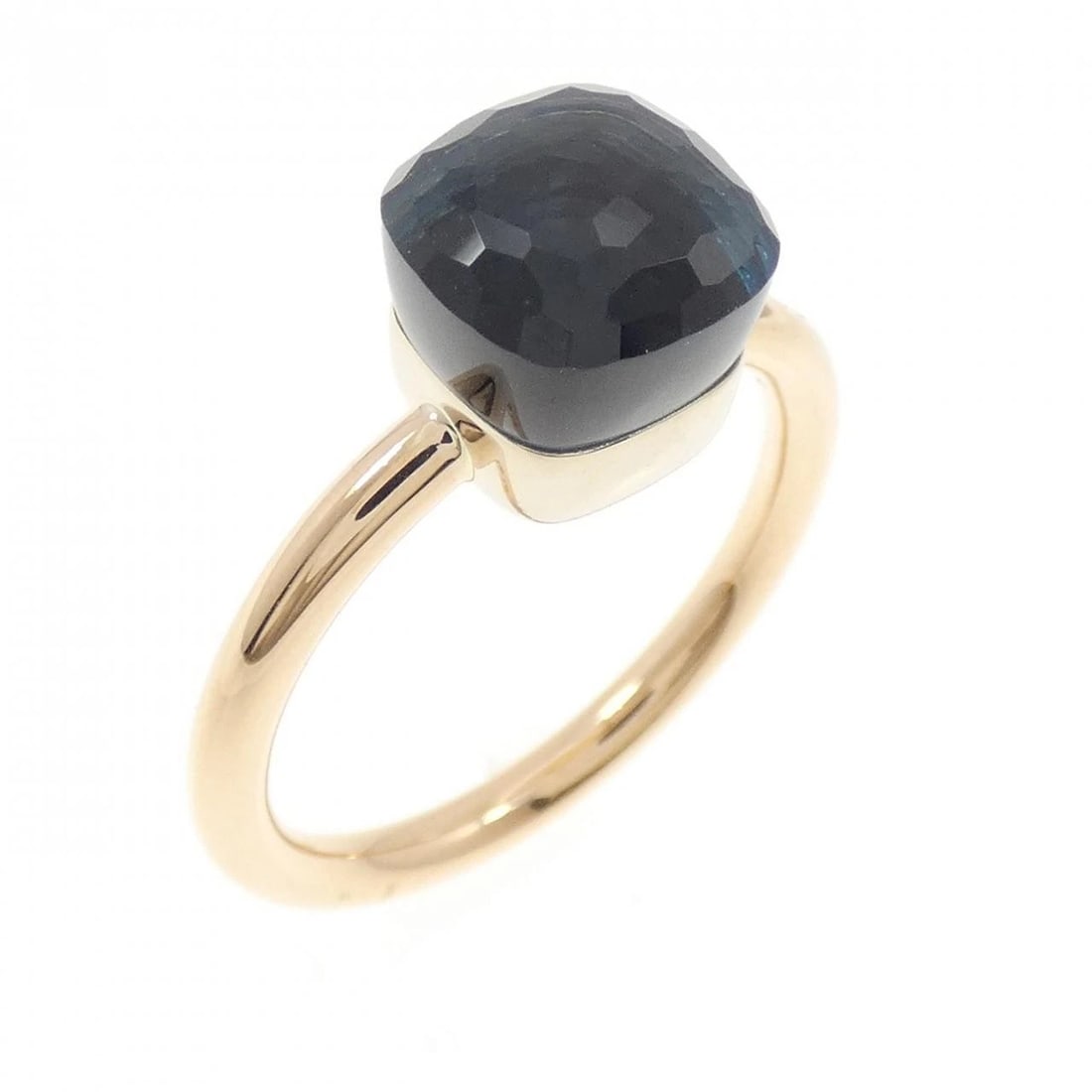 POMELLATO PETITE NUDE RING: Pomellato Petite Nude Ring Brand: Pomellato Type/Style: Pomellato Ring Material: 750 pink gold/750 white gold, Main Stone Blue Topaz Color: PG,WG Size: US7 1/4(55) Accessories: None Accessories