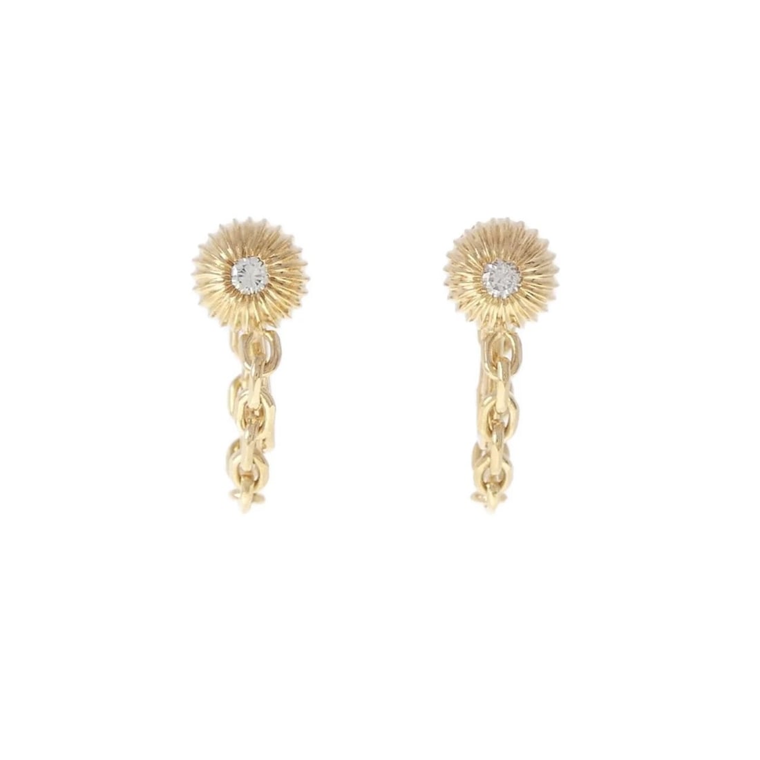 CHAUMET DIAMOND EARRINGS: Chaumet Diamond Earrings Brand: Chaumet Type/Style: Chaumet Pierce/Earring Material: 750 yellow gold, Main Stone Natural Color: YELLOW GOLD Size: Actual Size Approx. height x width: 18.1mm x 6.9mm