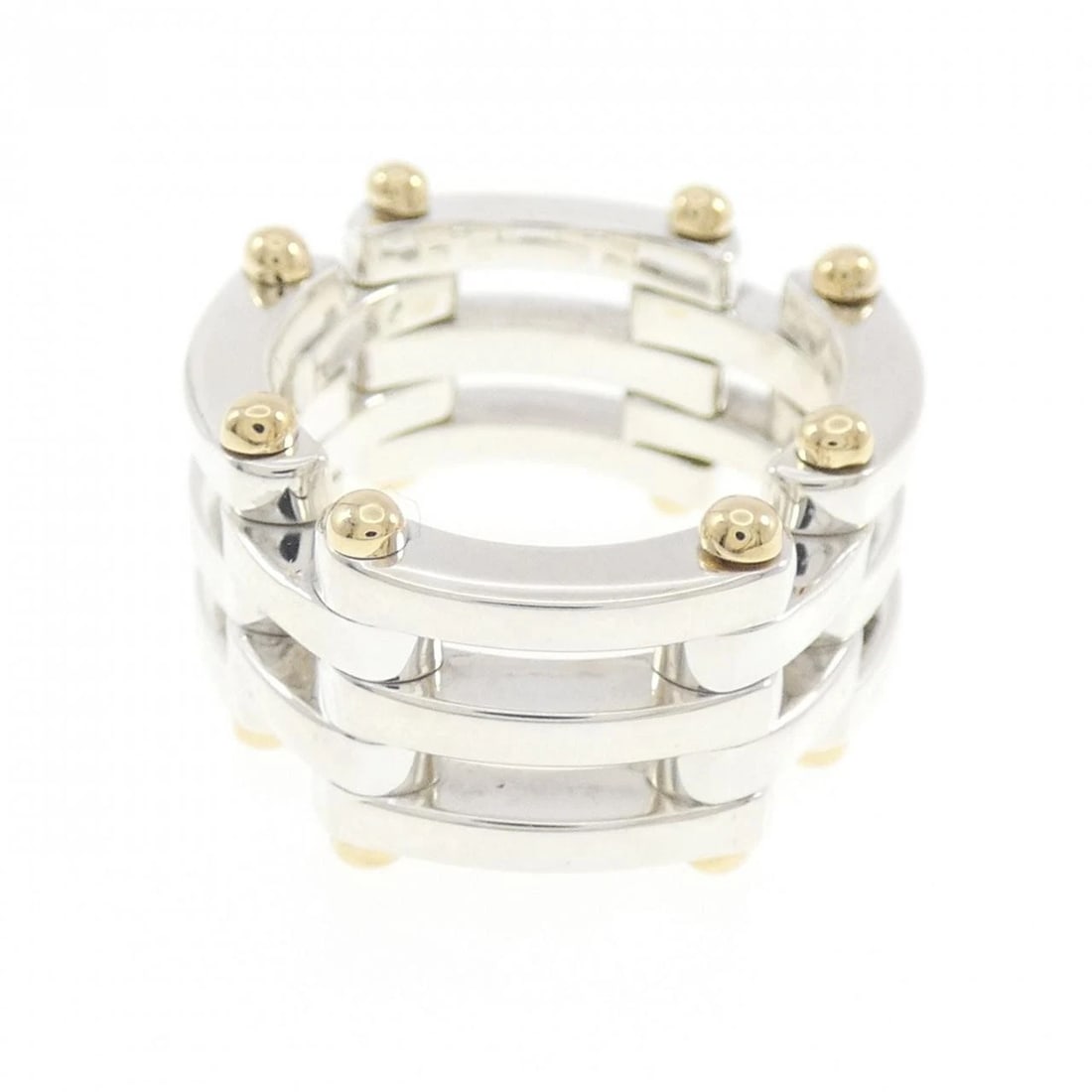 TIFFANY & CO. GATELINK RING: TIFFANY & Co. Gatelink Ring Brand: TIFFANY&Co. Type/Style: TIFFANY & Co. Ring Material: 925Silver/750Yellow Gold, Color: SILVER.YELLOW GOLD Size: US6 1/4 Accessories: None Accessories Noti