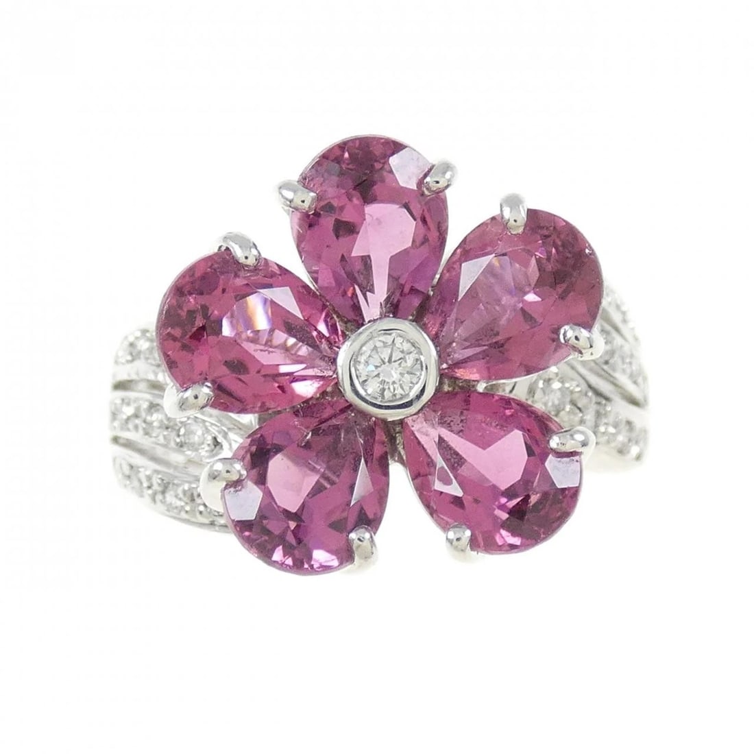 PONTE VECCHIO TOURMALINE RING: Ponte Vecchio Tourmaline Ring Brand: Ponte Vecchio Type/Style: Ponte Vecchio Ring Material: K18 white gold, Main Stone Tourmaline Color: WHITE GOLD Size: US7 Accessories: None Accessories Notice: