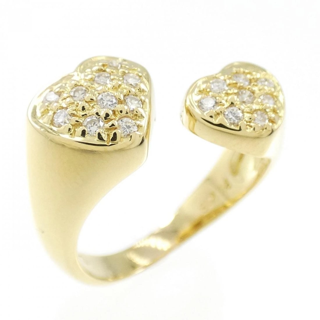 PONTE VECCHIO HEART DIAMOND RING: Ponte Vecchio Heart Diamond Ring Brand: Ponte Vecchio Type/Style: Ponte Vecchio Ring Material: K18 yellow gold, Main Stone Natural Color: YELLOW GOLD Size: US5 Accessories: None Accessories Notice: