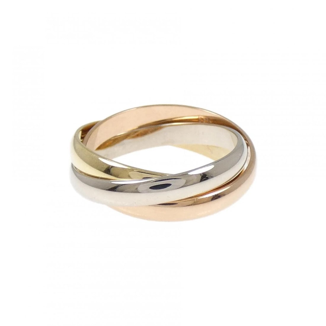 CARTIER TRINITY RING: Cartier Trinity ring Brand: CARTIER Type/Style: Cartier Ring Material: 750 Yellow Gold/750 White Gold/750 Pink Gold, Color: WG,YG,PG Size: US4(47) Accessories: None Accessories Notice: When