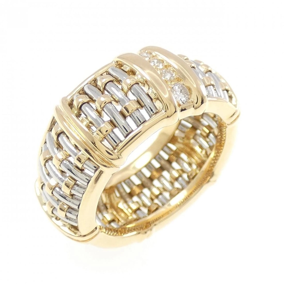 CARTIER DIAMOND RING: Cartier Diamond Ring Brand: CARTIER Type/Style: Cartier Ring Material: 750 Yellow Gold/Stainless Steel, Main Stone Natural Color: Yellow Gold/Stainless Steel Size: US5(49) Accessories: None