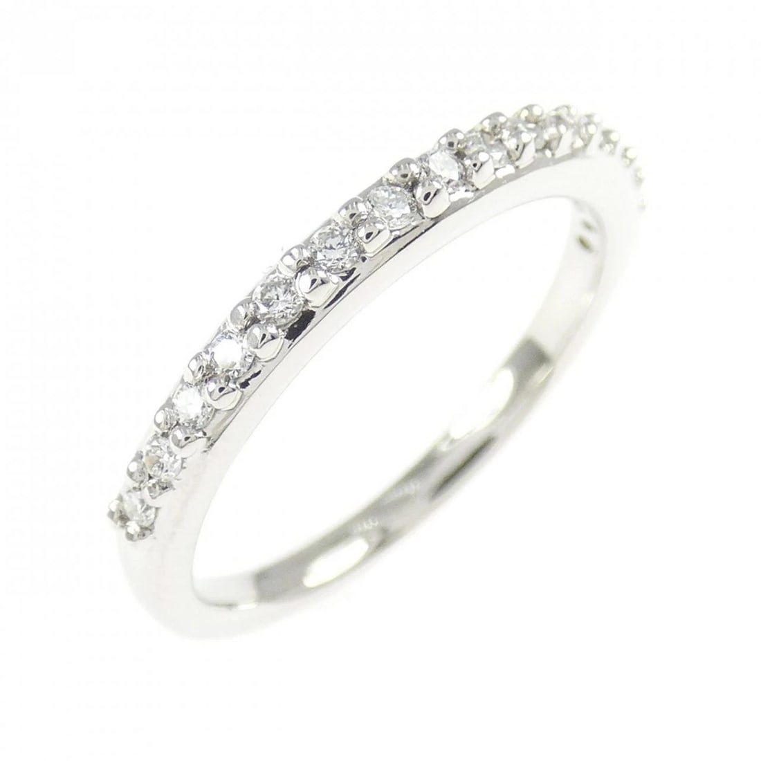 PT950 HALF ETERNITY DIAMOND RING: PT950 Half Eternity Diamond Ring Brand: Unbranded Type/Style: Diamond Ring Material: Platinum950, Main Stone Natural Color: silver Size: US5 3/4 Accessories: None Accessories Notice: When purchasing