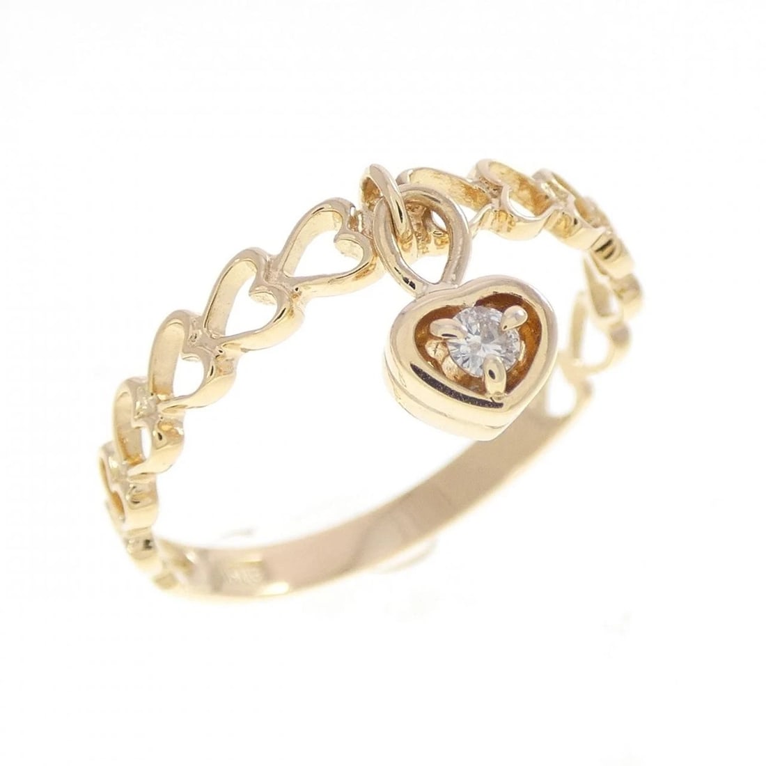 K18YG HEART DIAMOND RING: K18YG Heart Diamond Ring Brand: Unbranded Type/Style: Diamond Ring Material: K18 yellow gold, Main Stone Natural Color: YELLOW GOLD Size: US5 3/4 Accessories: None Accessories Notice: When purchasing