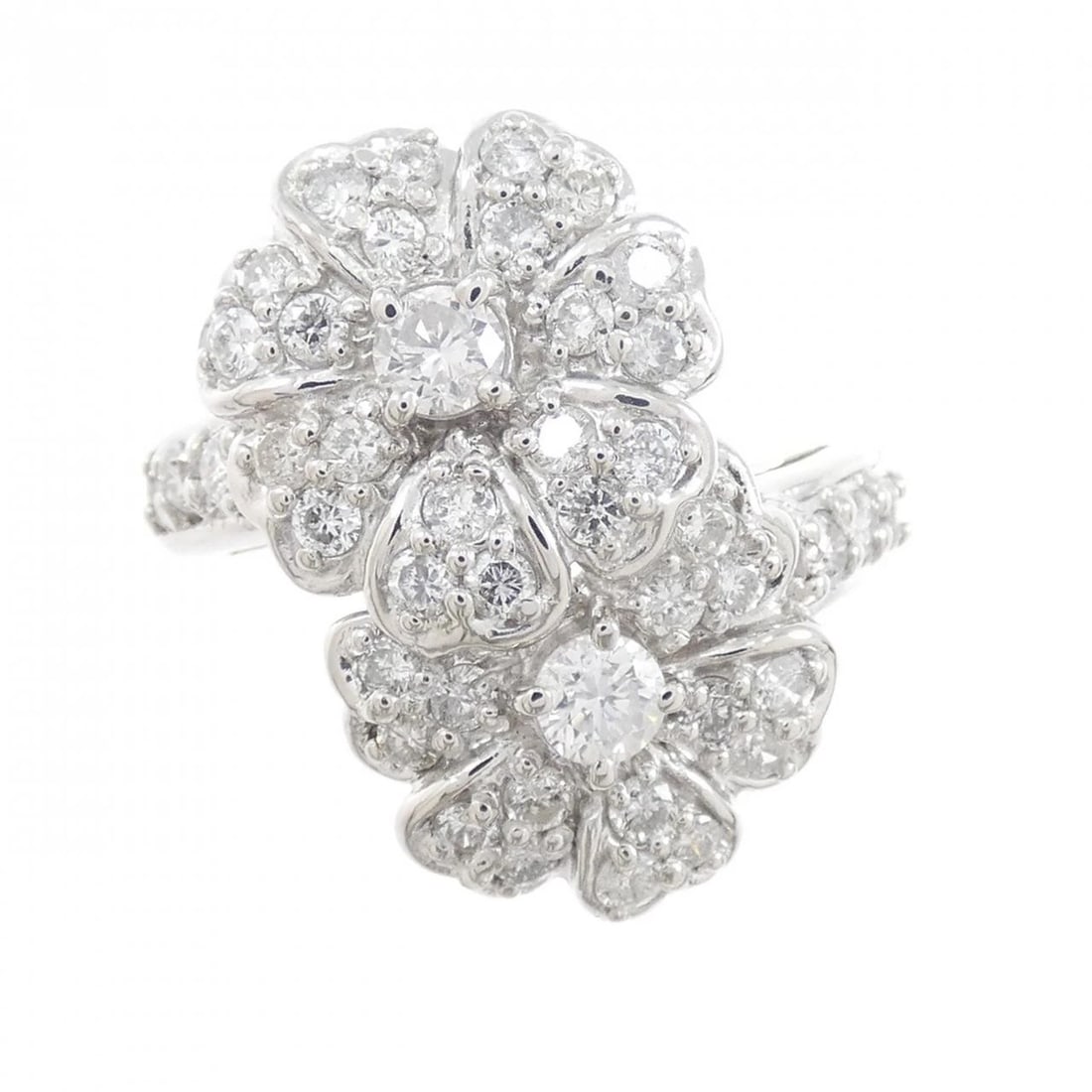 PT900 FLOWER DIAMOND RING - 2