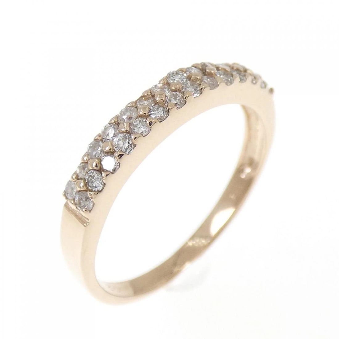 K18PG DIAMOND RING: K18PG Diamond Ring Brand: Unbranded Type/Style: Diamond Ring Material: K18 Pink Gold, Main Stone Natural Color: PINK GOLD Size: US4 Accessories: None Accessories Notice: When purchasing pre-owned