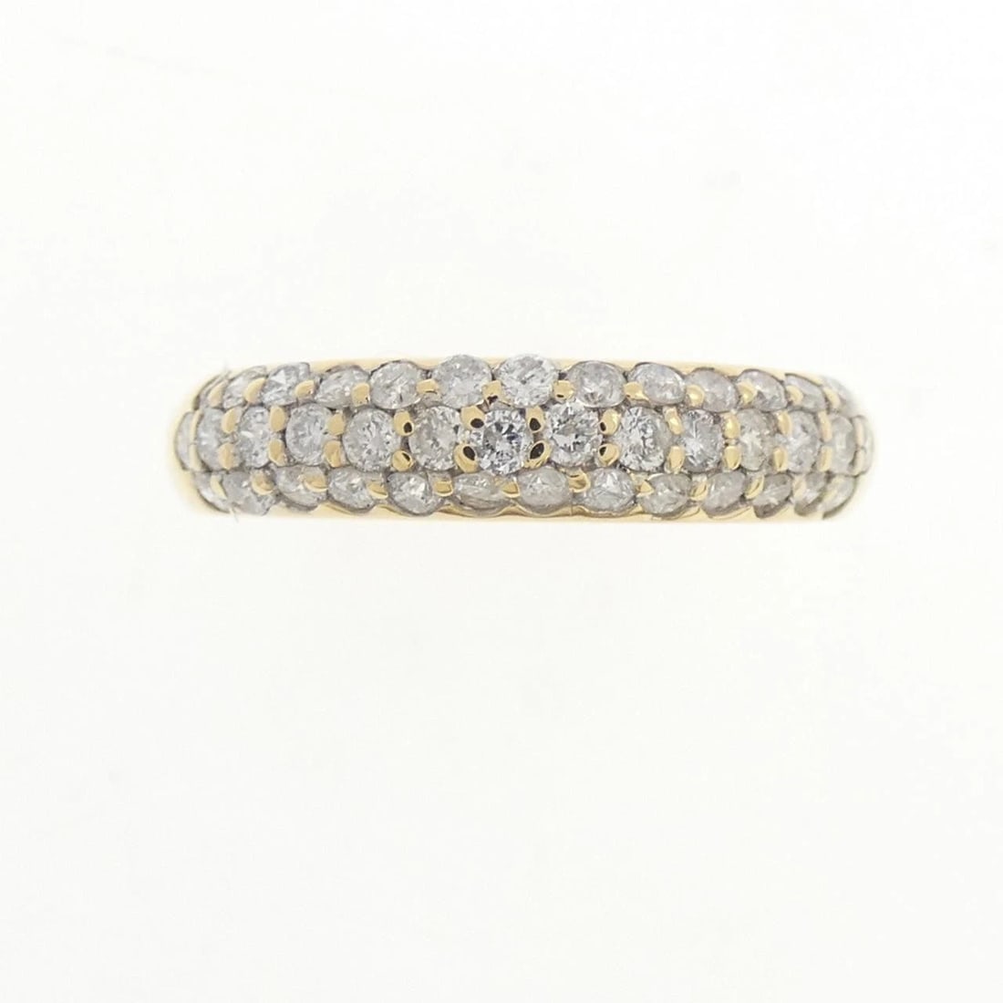 K18YG/K18WG PAVE DIAMOND RING: K18YG/K18WG Pave Diamond Ring Brand: Unbranded Type/Style: Diamond Ring Material: 18K Yellow Gold/18K White Gold, Main Stone Natural Color: WG,YG Size: US4 3/4 Accessories: None Accessories Notice: