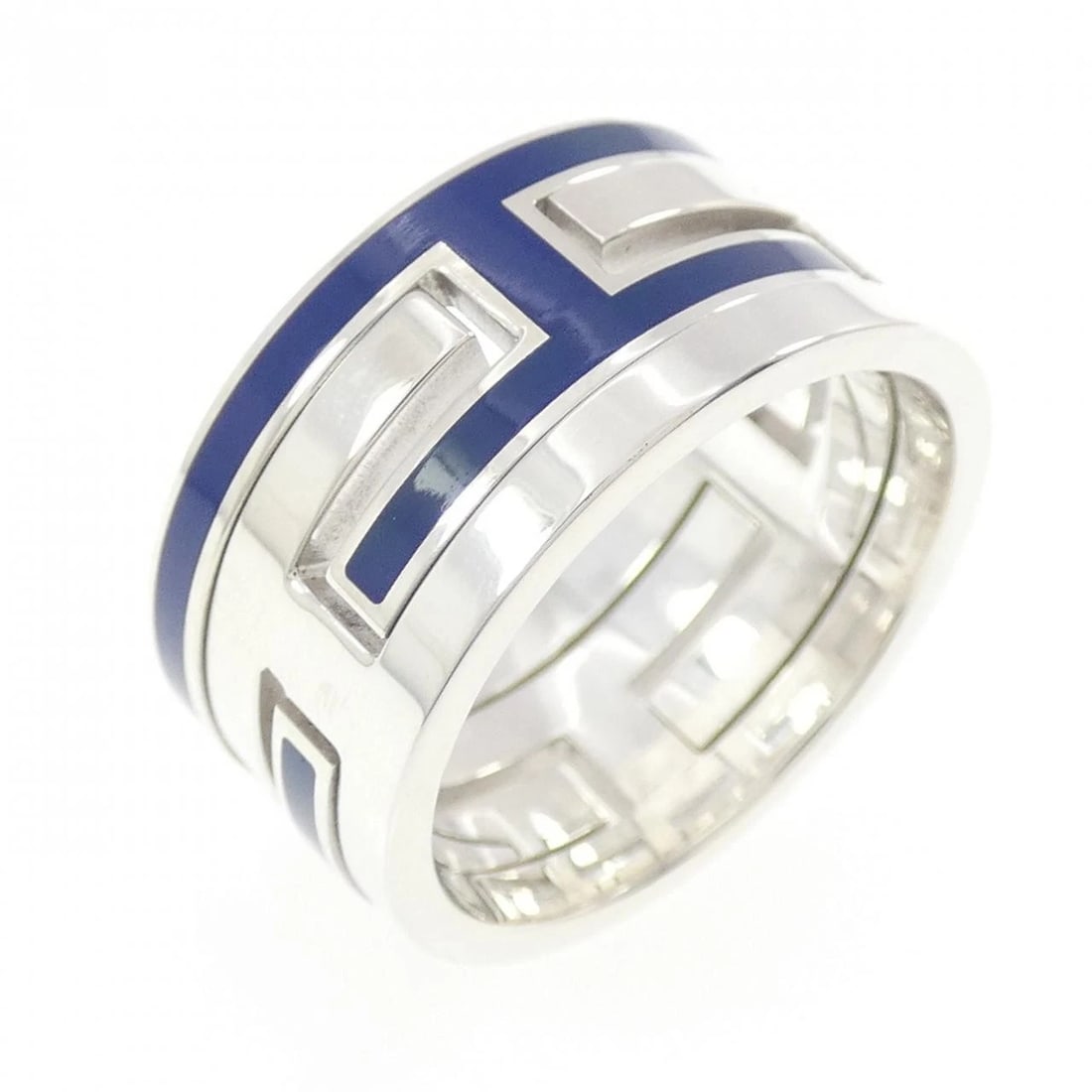 HERMES MOVE H RING: Hermes Move H Ring Brand: HERMES Type/Style: Hermes Ring Material: 925Silver, Main Stone Resin Color: SILVER Size: US6 3/4(54) Accessories: None Accessories Notice: When purchasing pre-owned goods,