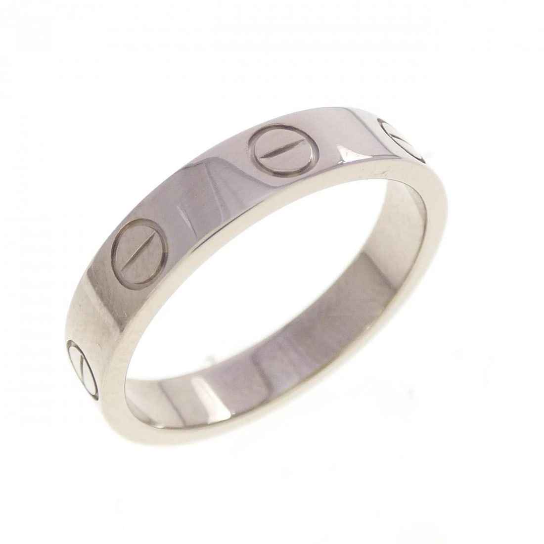 CARTIER MINI LOVE RING: Cartier Mini Love Ring Brand: CARTIER Type/Style: Cartier Ring Material: 750 white gold, Color: WHITE GOLD Size: US5 1/4(50) Accessories: None Accessories Notice: When purchasing pre-owned