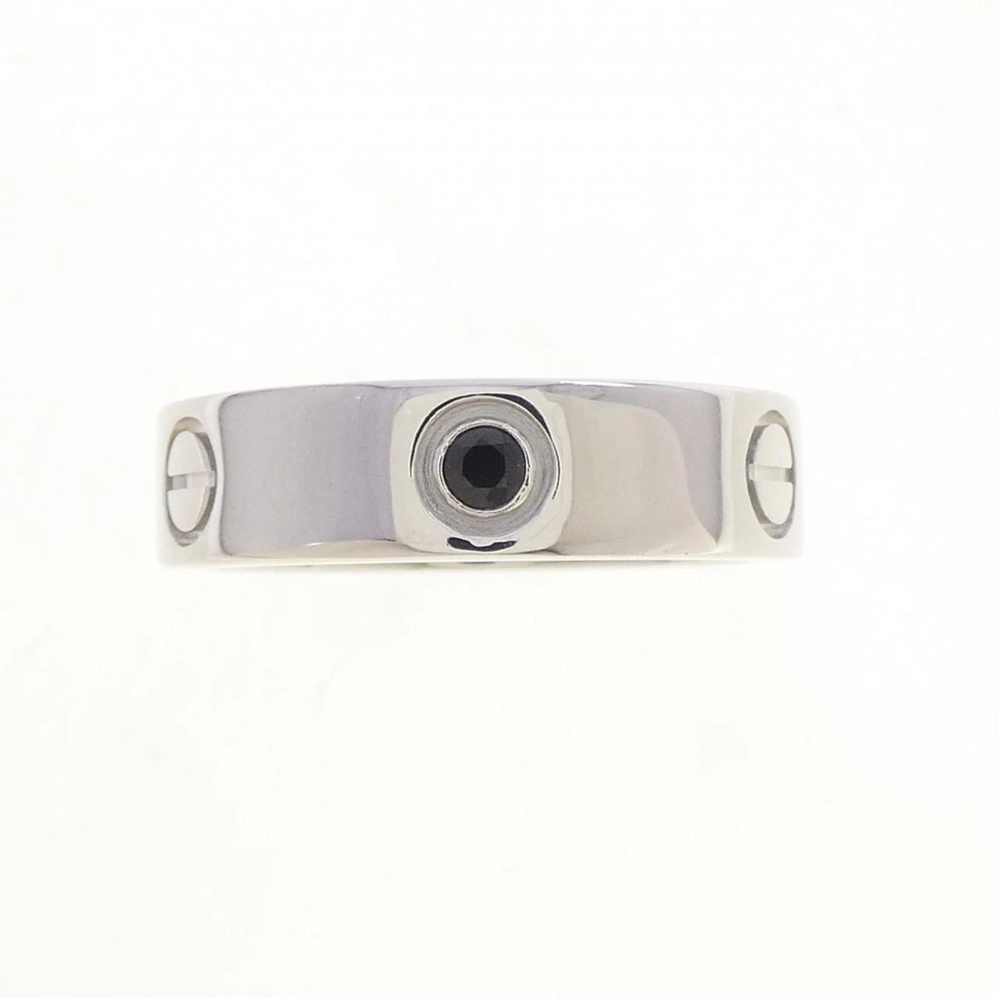 CARTIER LOVE RING BLACK SAPPHIRE RING: Cartier Love Ring Black Sapphire Ring Brand: CARTIER Type/Style: Cartier Ring Material: 750 white gold, Main Stone Sapphire Color: WHITE GOLD Size: US7 3/4(56) Accessories: None Accessorie