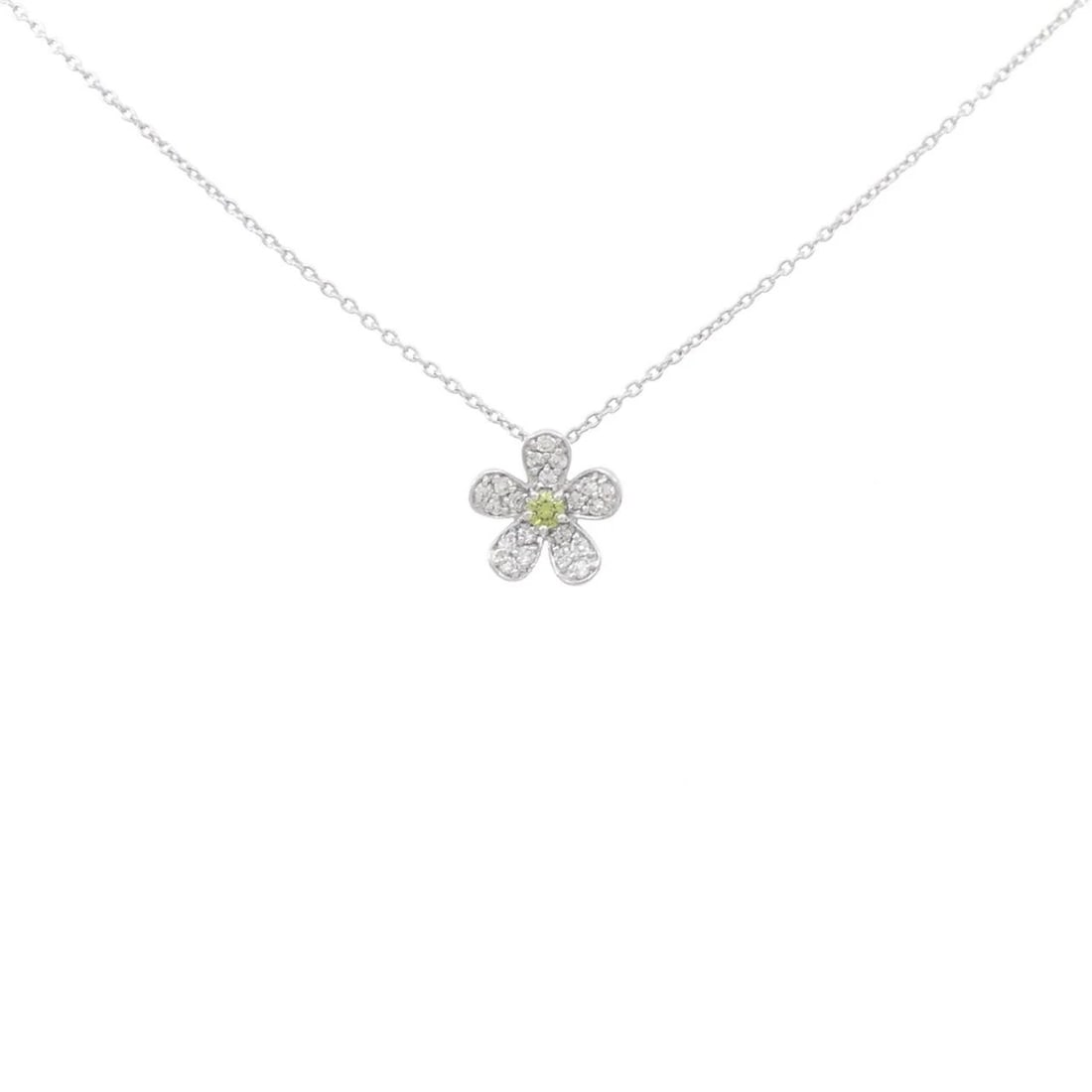 PONTE VECCHIO FLOWER DIAMOND NECKLACE: Ponte Vecchio Flower Diamond Necklace Brand: Ponte Vecchio Type/Style: Ponte Vecchio Necklace Material: K18 white gold, Main Stone Natural Color: WHITE GOLD Size: Length40cm Actual Size Pendant