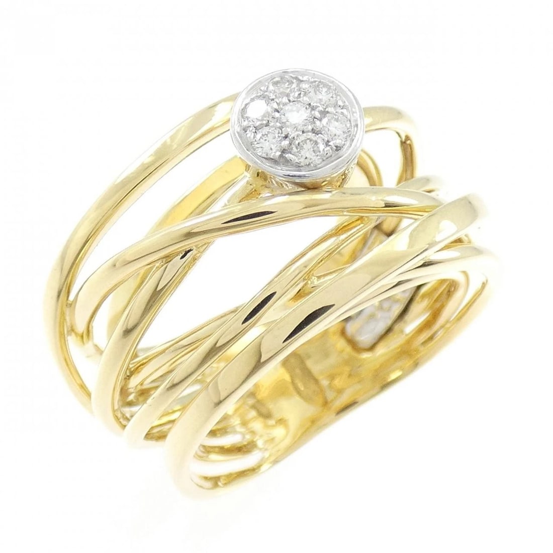 PONTE VECCHIO DIAMOND RING: Ponte Vecchio Diamond Ring Brand: Ponte Vecchio Type/Style: Ponte Vecchio Ring Material: 750 yellow gold/750 white gold, Main Stone Natural Color: YG,WG Size: US6 1/4 Accessories: None Acc