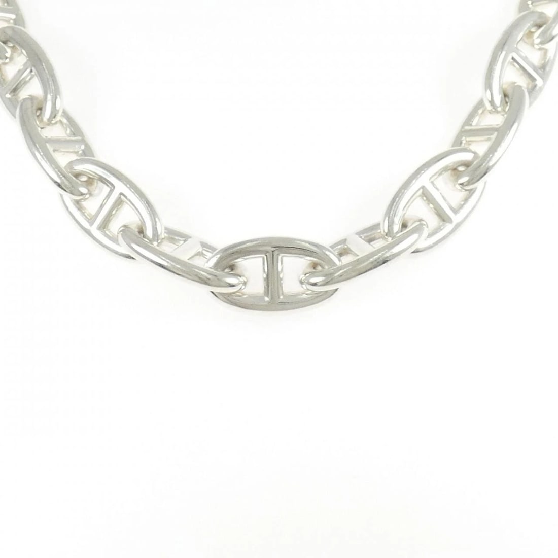HERMES CHAINE D'ANCRE GM NECKLACE: Hermes Chaine d'Ancre GM Necklace Brand: HERMES Type/Style: Hermes Necklace Material: 925Silver, Color: silver Size: Length44cm Actual Size Chain maximum width approx.: 11.4mm Accessories: None