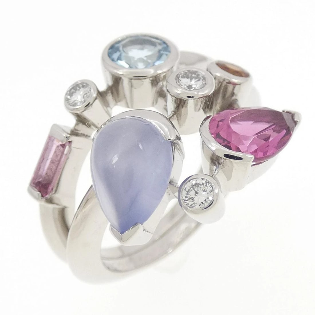 CARTIER COLORED STONE RING: Cartier colored stone ring Brand: CARTIER Type/Style: Cartier Ring Material: Platinum950, Main Stone Tourmaline Color: silver Size: US5 1/4(50) Accessories: None Accessories Notice: When purchasing