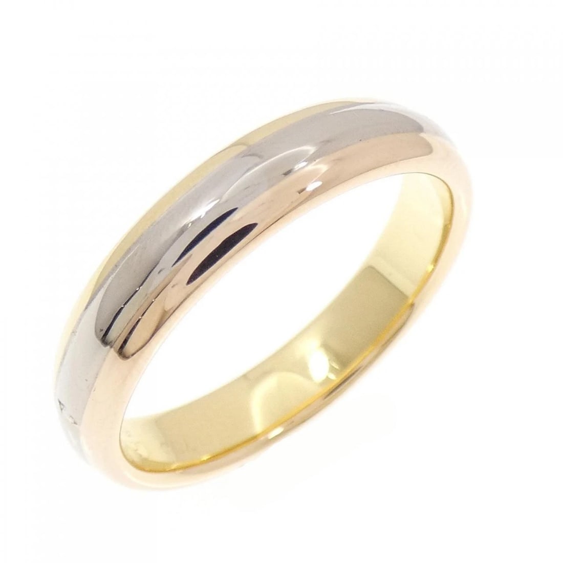 CARTIER THREE-COLOR WEDDING RING: Cartier Three-Color Wedding Ring Brand: CARTIER Type/Style: Cartier Ring Material: 750 Yellow Gold/750 White Gold/750 Pink Gold, Color: WG,YG,PG Size: US10 3/4(64) Accessories: None Access