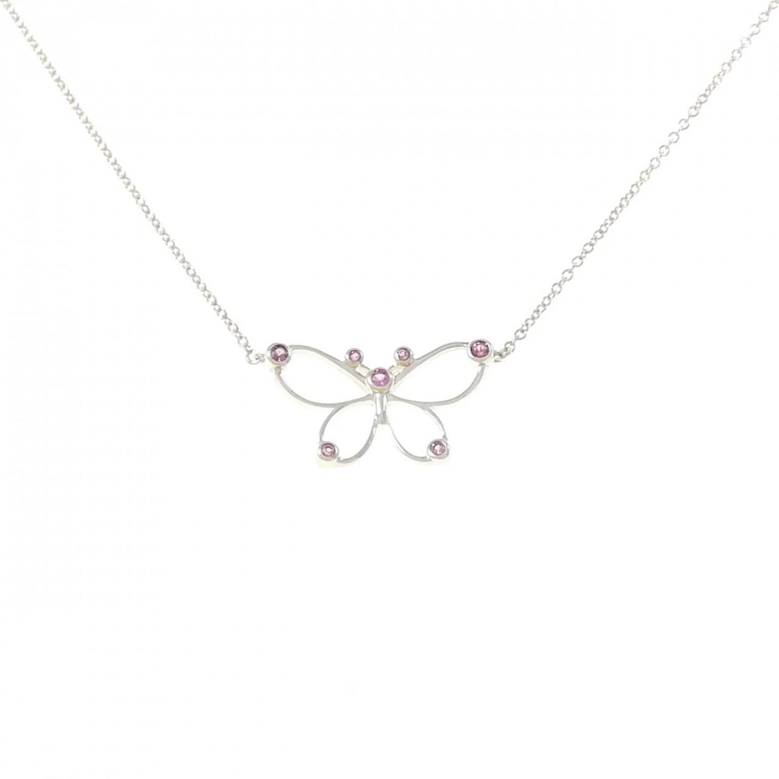 TIFFANY&CO. NATURE BUTTERFLY SMALL NECKLACE: TIFFANY&Co. Nature Butterfly Small Necklace Brand: TIFFANY&Co. Type/Style: TIFFANY&Co. Necklace Material: 925Silver, Main Stone Tourmaline Color: SILVER Size: Length42cm Actual Size Pendant length