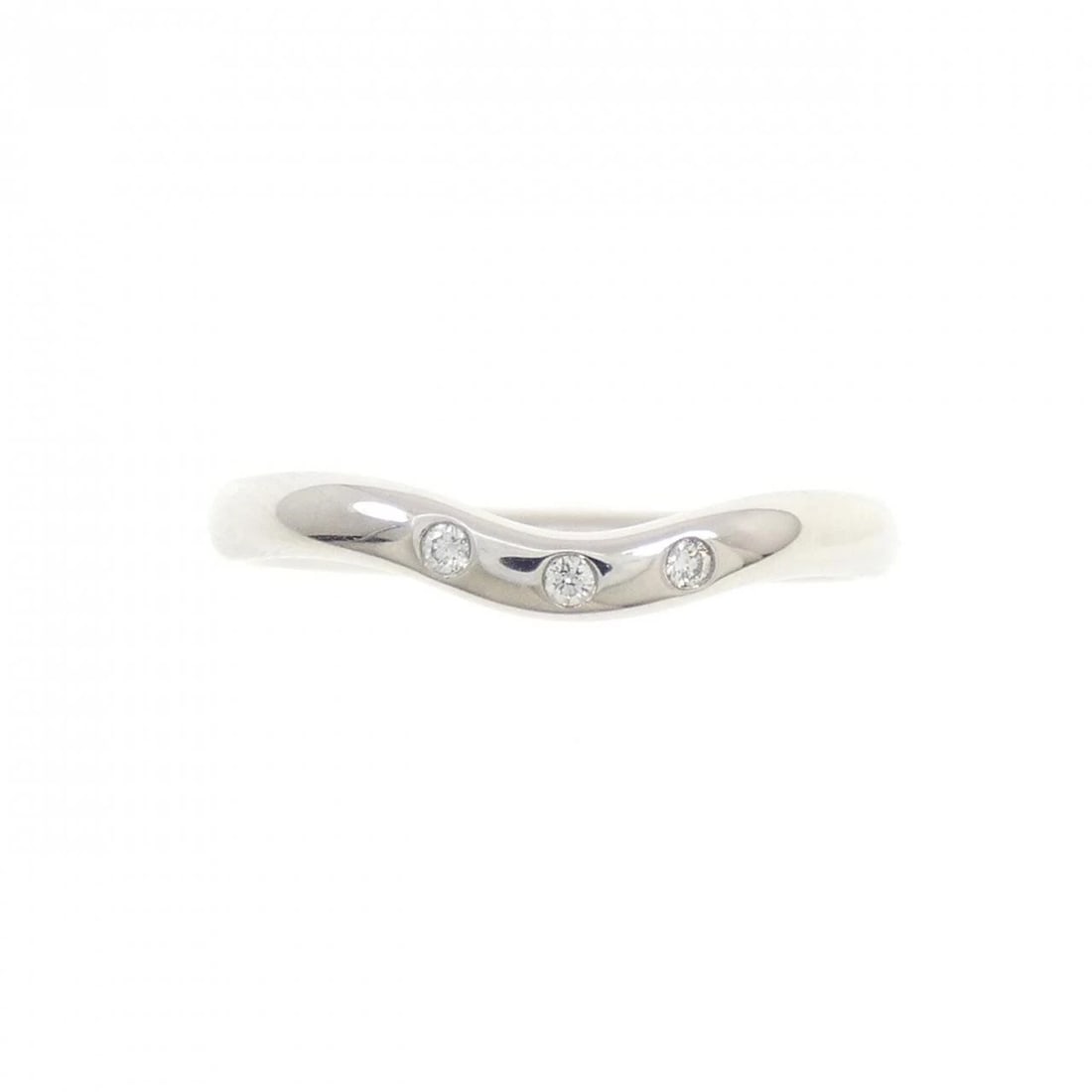 TIFFANY & CO. CURVED RING: TIFFANY & Co. Curved Ring Brand: TIFFANY&Co. Type/Style: TIFFANY & Co. Ring Material: 750 white gold, Main Stone Natural Color: White Gold Size: US5 Accessories: None Accessories Notice: When