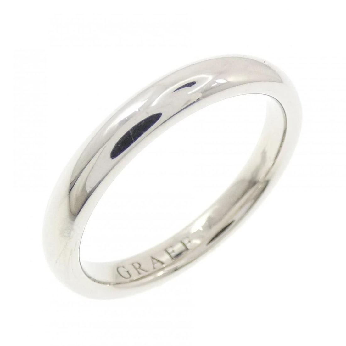 GRAPH D-SHAPE RING: Graph D-Shape Ring Brand: GRAFF Type/Style: Graph Ring Material: Platinum950, Color: SILVER Size: US6 3/4 Accessories: None Accessories Notice: When purchasing pre-owned goods, please refer to the