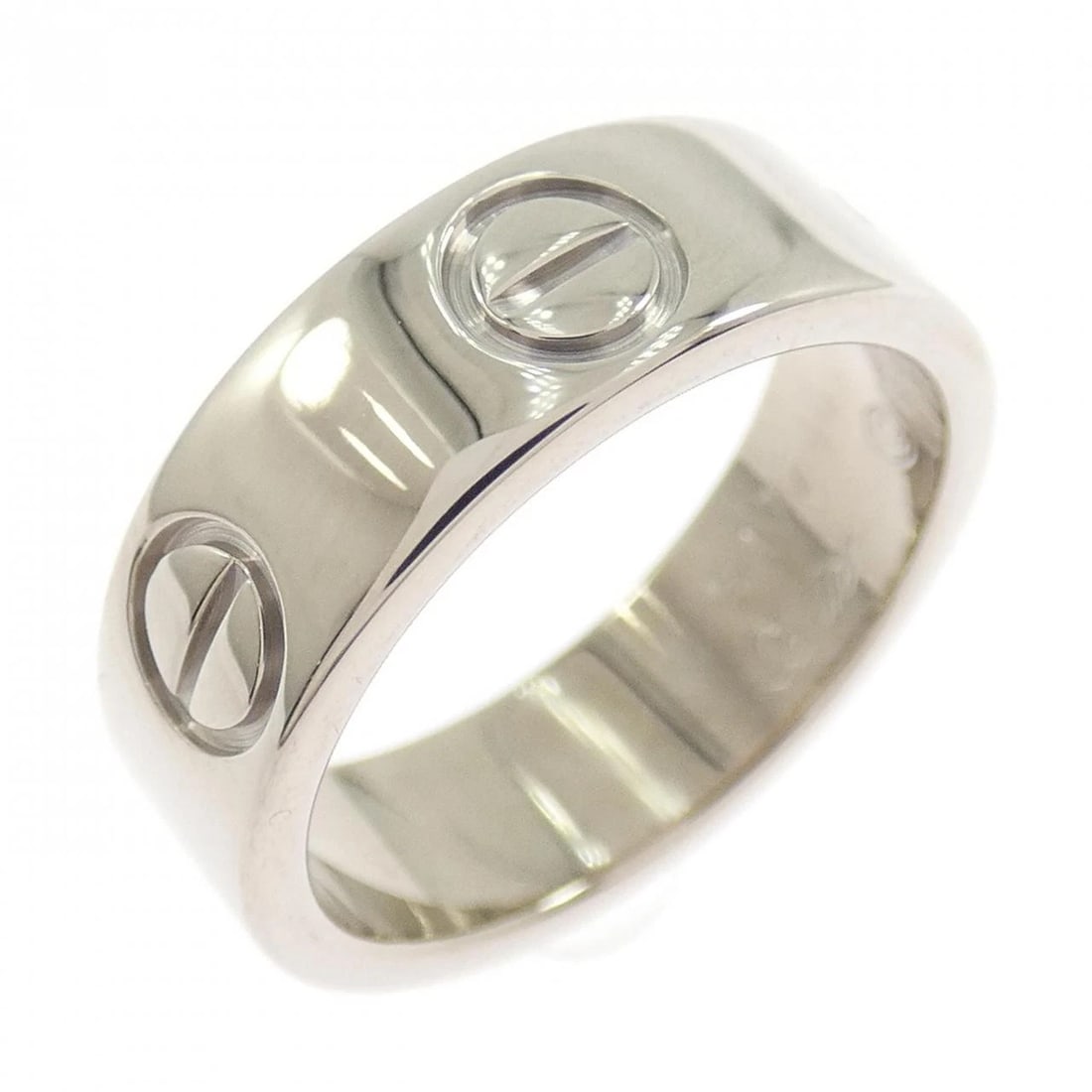 CARTIER LOVE RING: Cartier Love Ring Brand: CARTIER Type/Style: Cartier Ring Material: 750 white gold, Color: WHITE GOLD Size: US4(47) Accessories: None Accessories Notice: When purchasing pre-owned goods, please refer