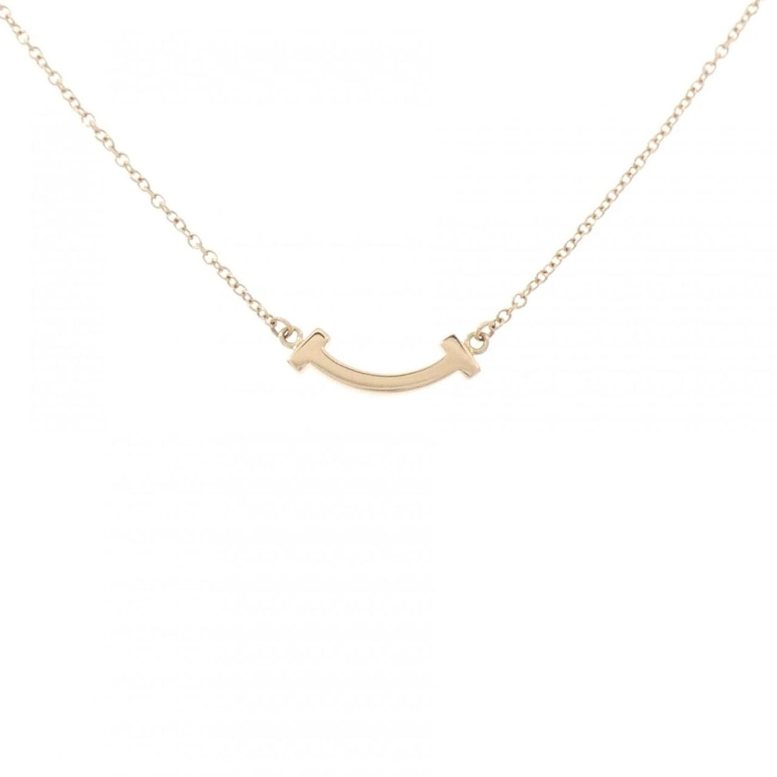 TIFFANY & CO. T SMILE MINI NECKLACE: TIFFANY & Co. T Smile Mini Necklace Brand: TIFFANY&Co. Type/Style: TIFFANY&Co. Necklace Material: 750 Pink Gold, Color: PINK GOLD Size: Length41?46cm Actual Size Pendant length approx. x width