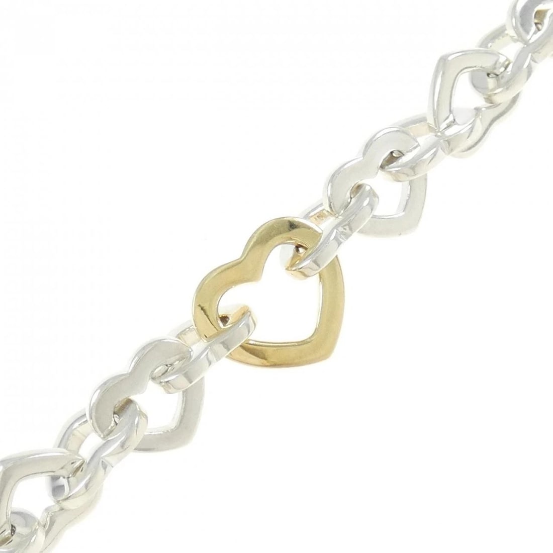 TIFFANY & CO. HEART LINK BRACELET: TIFFANY & Co. Heart Link Bracelet Brand: TIFFANY&Co. Type/Style: TIFFANY & Co. Bracelet Material: 925Silver/750Yellow Gold, Color: YG,SILVER Size: Actual Size Max width approx: 13.5mm Accessories: