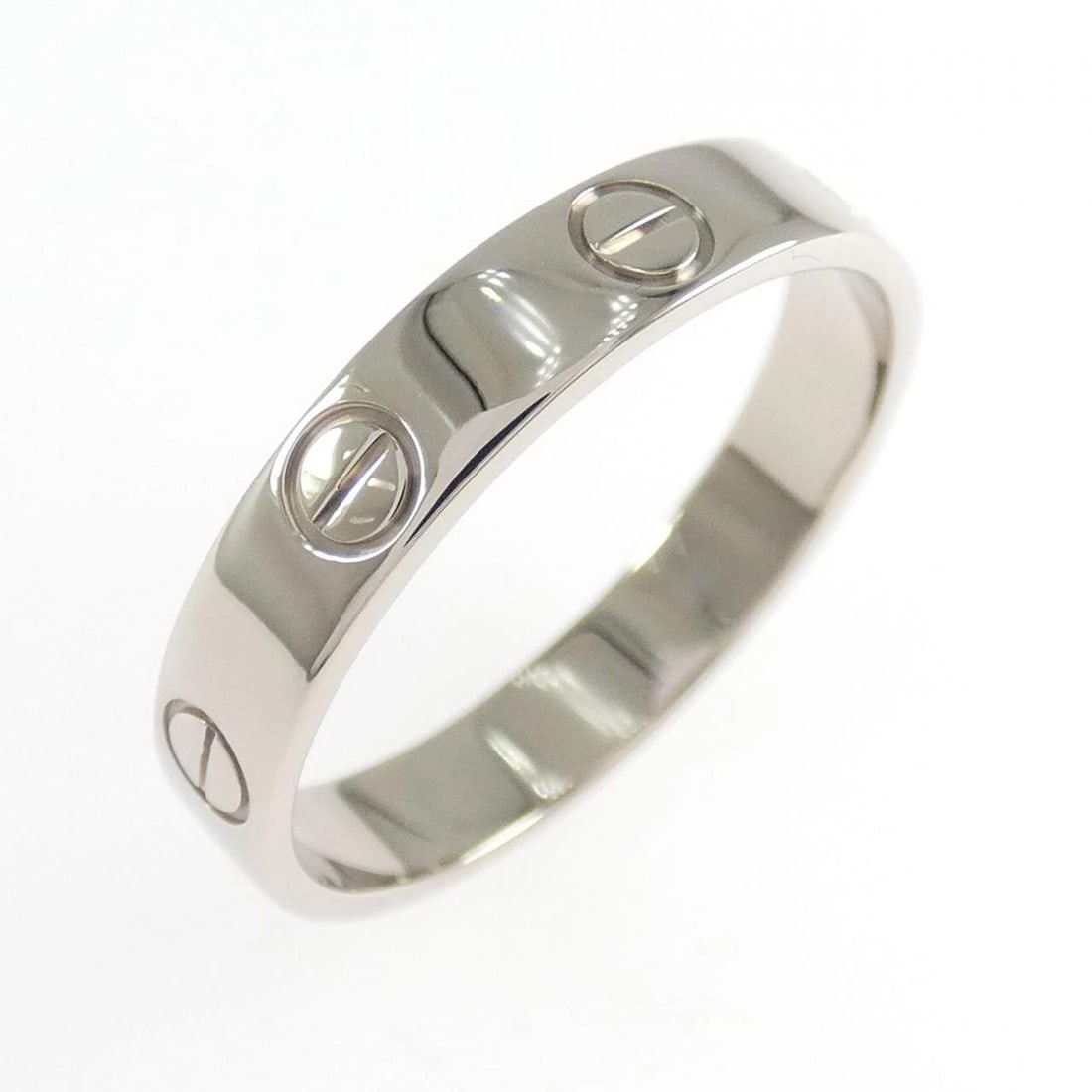 CARTIER MINI LOVE RING: Cartier Mini Love Ring Brand: CARTIER Type/Style: Cartier Ring Material: 750 white gold, Color: WHITE GOLD Size: US7 1/4(55) Accessories: None Accessories Notice: When purchasing pre-owned