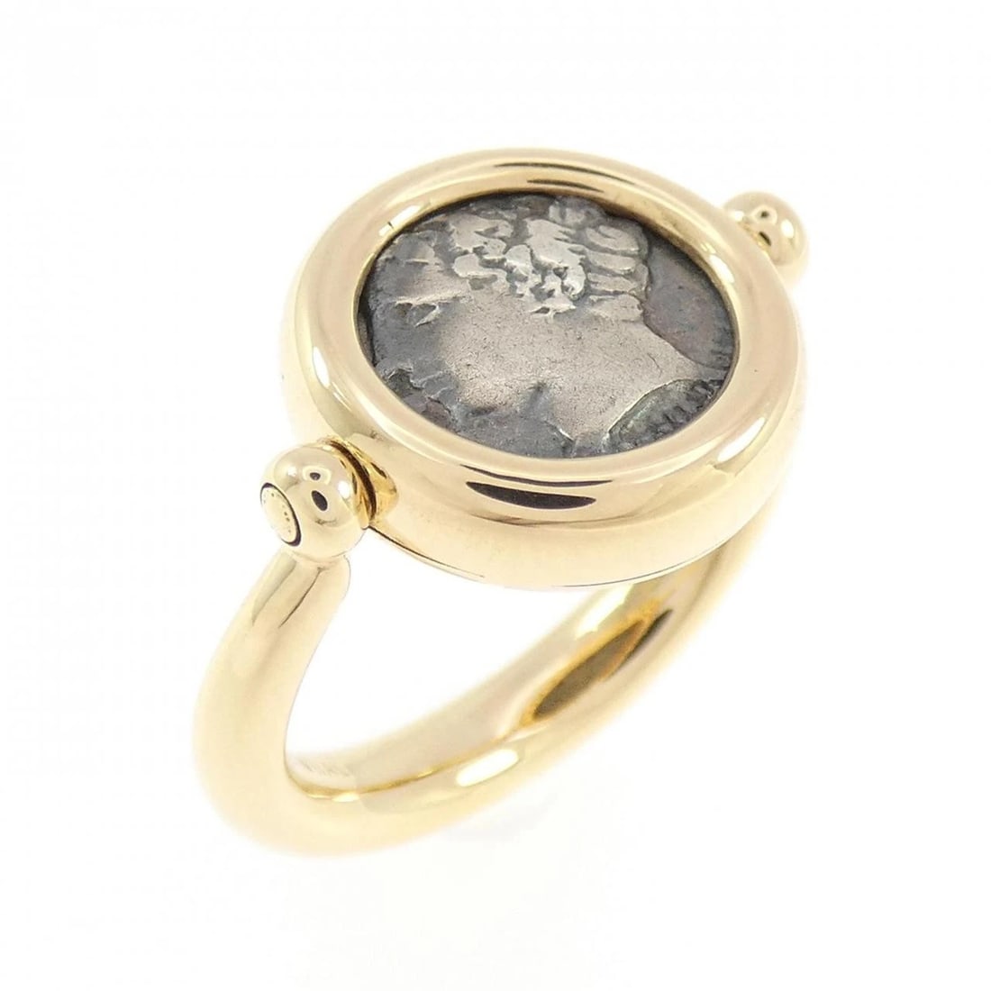 BVLGARI MONETE RING: Bvlgari Monete Ring Brand: BVLGARI Type/Style: Bulgari Ring Material: 750 yellow gold/*, Color: YELLOW GOLD Size: US3 1/4 Accessories: None Accessories Notice: When purchasing pre-owned go