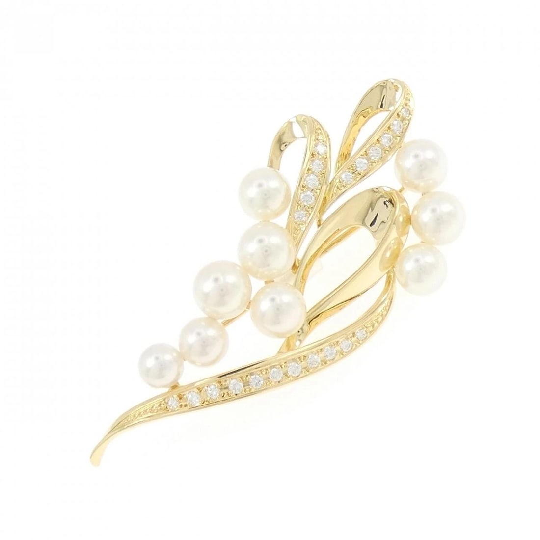 MIKIMOTO AKOYA PEARL BROOCH: Mikimoto Akoya Pearl Brooch Brand: MIKIMOTO Type/Style: MIKIMOTO Pendant/Brooch Material: K18 yellow gold, Main Stone Akoya Pearl Color: yellow gold Size: Actual Size Approximate dimensions (height x