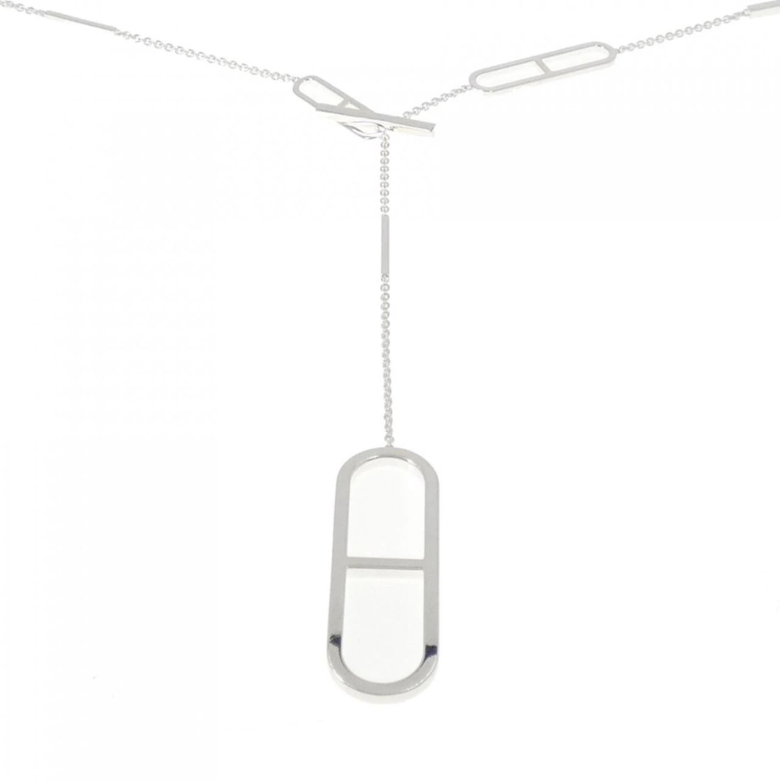 HERMES EVER CHAINE D'ANCRE NECKLACE: Hermes Ever Chaine d'Ancre Necklace Brand: HERMES Type/Style: Hermes Necklace Material: 925Silver, Color: silver Size: Length81cm Actual Size Pendant length approx. x width approx.: 61.9mmx20.0mm