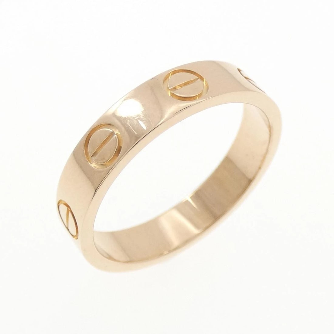 CARTIER MINI LOVE RING: Cartier Mini Love Ring Brand: CARTIER Type/Style: Cartier Ring Material: 750 Pink Gold, Color: PINK GOLD Size: US4(47) Accessories: None Accessories Notice: When purchasing pre-owned goods