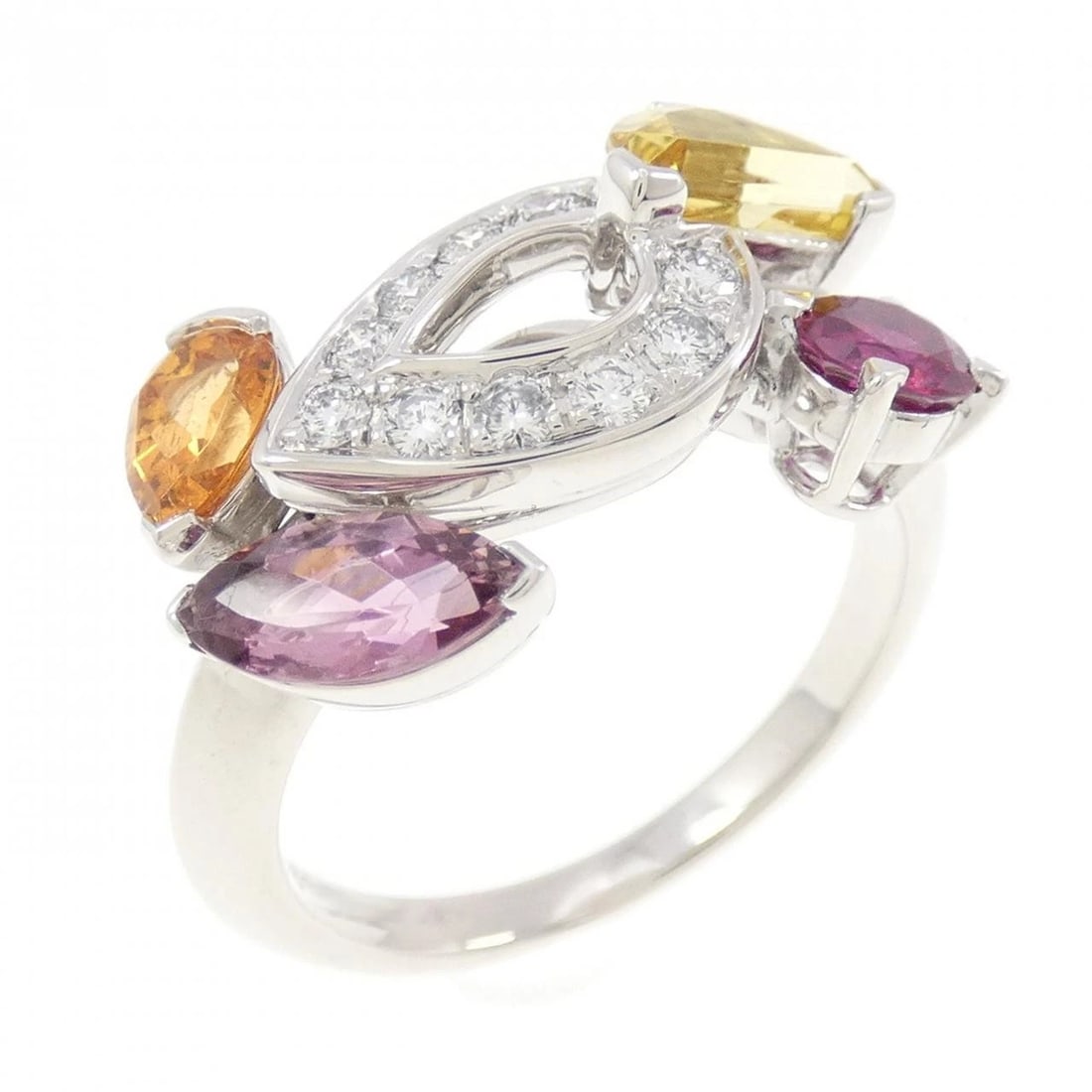 CARTIER COLORED STONE RING: Cartier colored stone ring Brand: CARTIER Type/Style: Cartier Ring Material: 750 white gold, Main Stone Ruby Color: white gold Size: US5 1/4(50) Accessories: None Accessories Notice: When