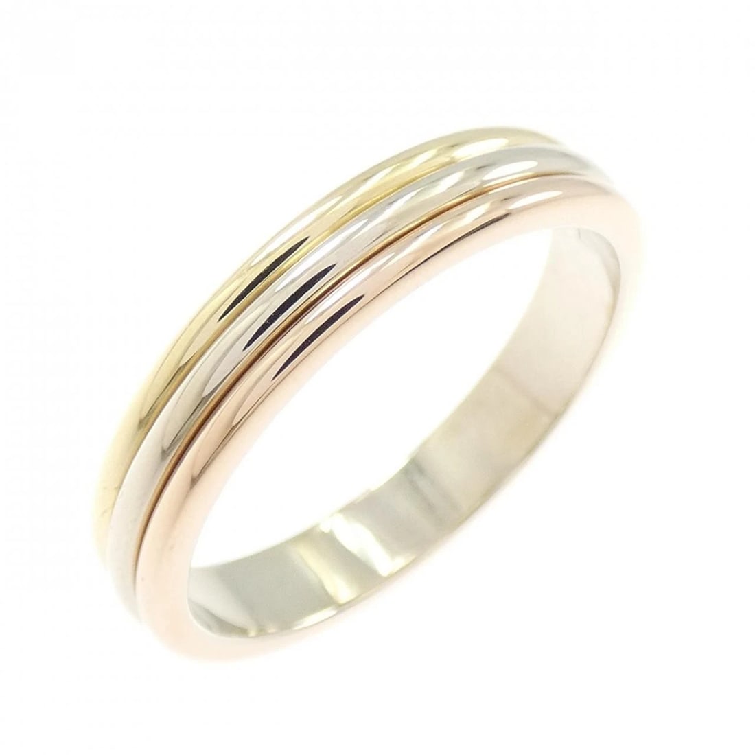 CARTIER THREE-GOLD WEDDING RING: Cartier Three-Gold Wedding Ring Brand: CARTIER Type/Style: Cartier Ring Material: 750 Yellow Gold/750 White Gold/750 Pink Gold, Color: YG,WG,PG Size: US8 3/4(59) Accessories: None Accessories Notice: