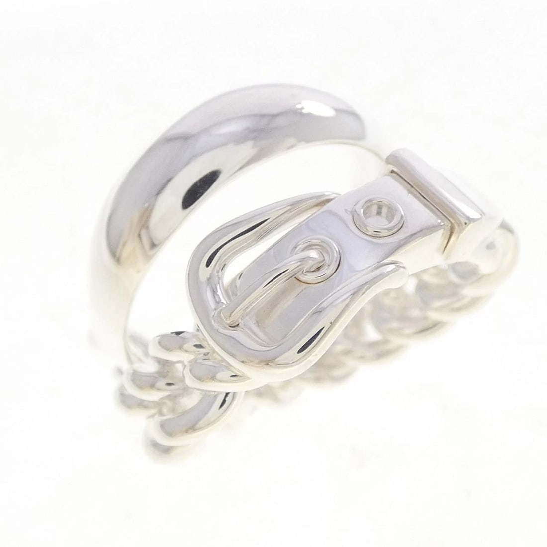 HERMES BOUCLES SELLIER INFLEXIBLE RING: Hermes Boucles Sellier Inflexible Ring Brand: HERMES Type/Style: Hermes Ring Material: 925Silver, Color: SILVER Size: US5 1/2(50) Accessories: None Accessories Notice: When purchasing pre-owned