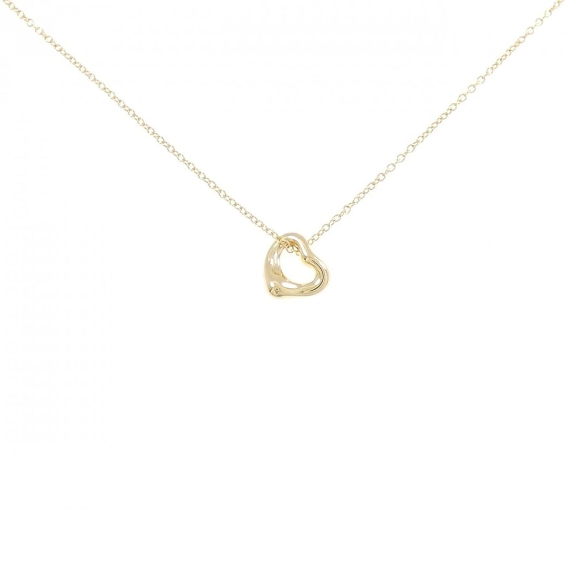 TIFFANY&CO. OPEN HEART NECKLACE: TIFFANY&Co. Open Heart Necklace Brand: TIFFANY&Co. Type/Style: TIFFANY&Co. Necklace Material: 750 yellow gold, Color: yellow gold Size: Length41cm Actual Size Pendant length approx. x width approx.: