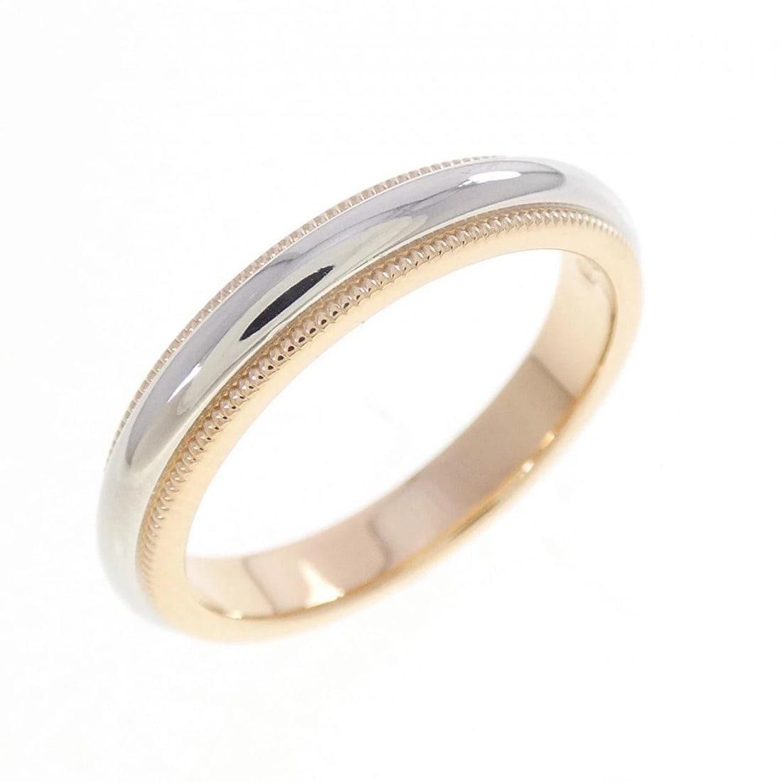 TIFFANY & CO. MILGRAIN RING: TIFFANY & Co. Milgrain Ring Brand: TIFFANY&Co. Type/Style: TIFFANY & Co. Ring Material: 750 pink gold/Platinum950, Color: PG,SILVER Size: US6 1/2 Accessories: None Accessories Notice: When purchasing