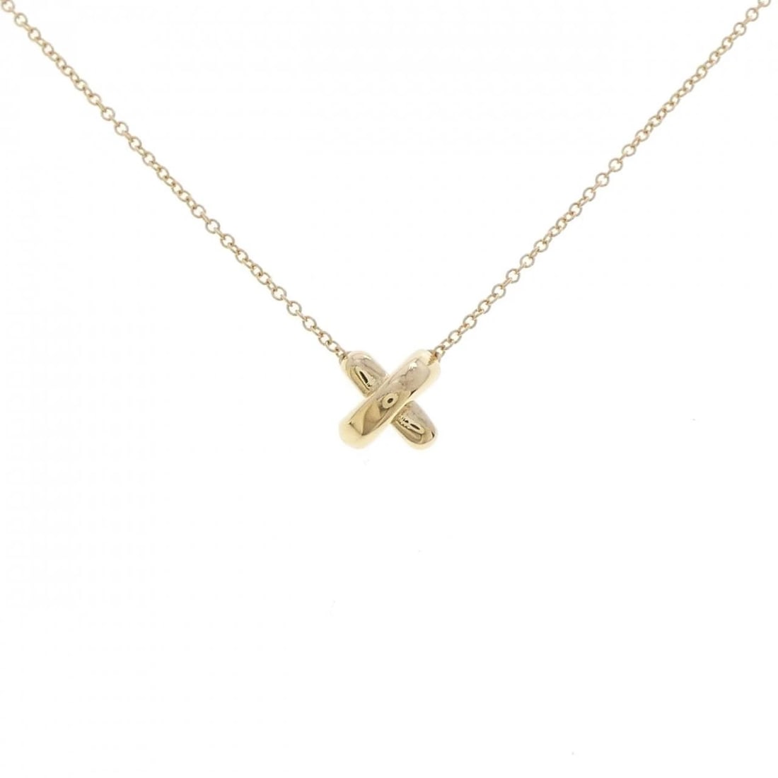 TIFFANY&CO. CROSS STITCH NECKLACE: TIFFANY&Co. Cross Stitch Necklace Brand: TIFFANY&Co. Type/Style: TIFFANY&Co. Necklace Material: 750 yellow gold, Color: YELLOW GOLD Size: Length42cm Actual Size Pendant length approx. x width