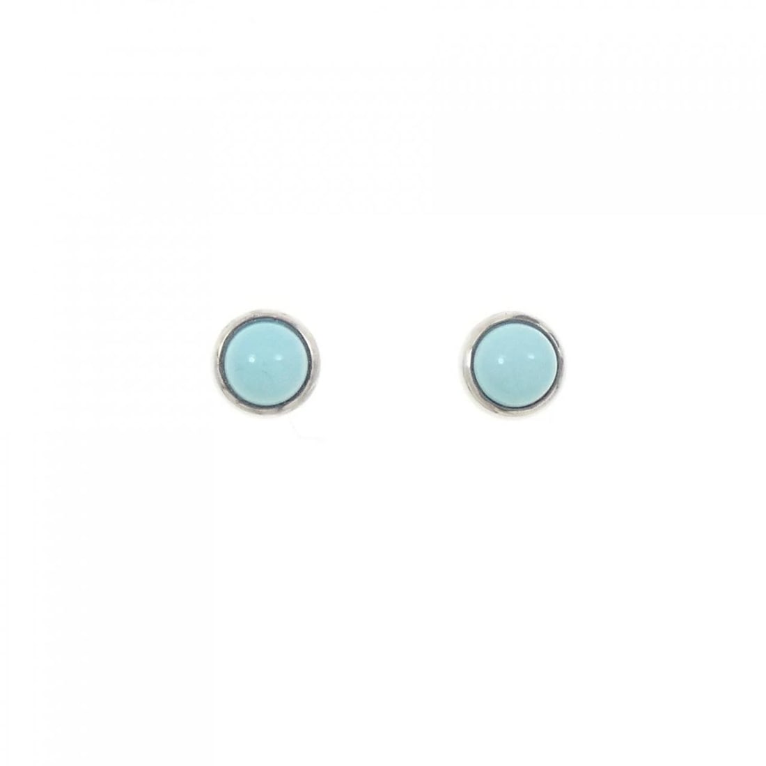TIFFANY & CO. CABOCHON BY THE YARD PIERCE: TIFFANY & Co. Cabochon by the Yard Pierce Brand: TIFFANY&Co. Type/Style: TIFFANY&Co. Pierce/Earring Material: 925Silver, Main Stone Turquoise Color: SILVER Size: Actual Size Diameteraround: 6.6mm