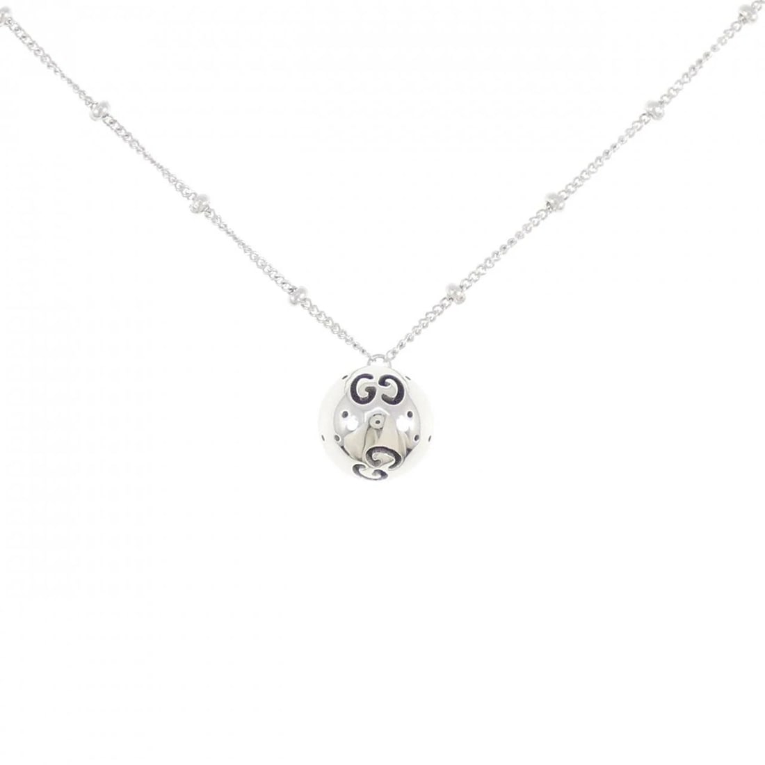 GUCCI 750WG NECKLACE: Gucci 750WG Necklace Brand: GUCCI Type/Style: Gucci Necklace Material: 750 white gold, Color: WHITE GOLD Size: Length40?43cm Actual Size Pendant length approx. x width approx.: 10.7mmx9.5mm Chain