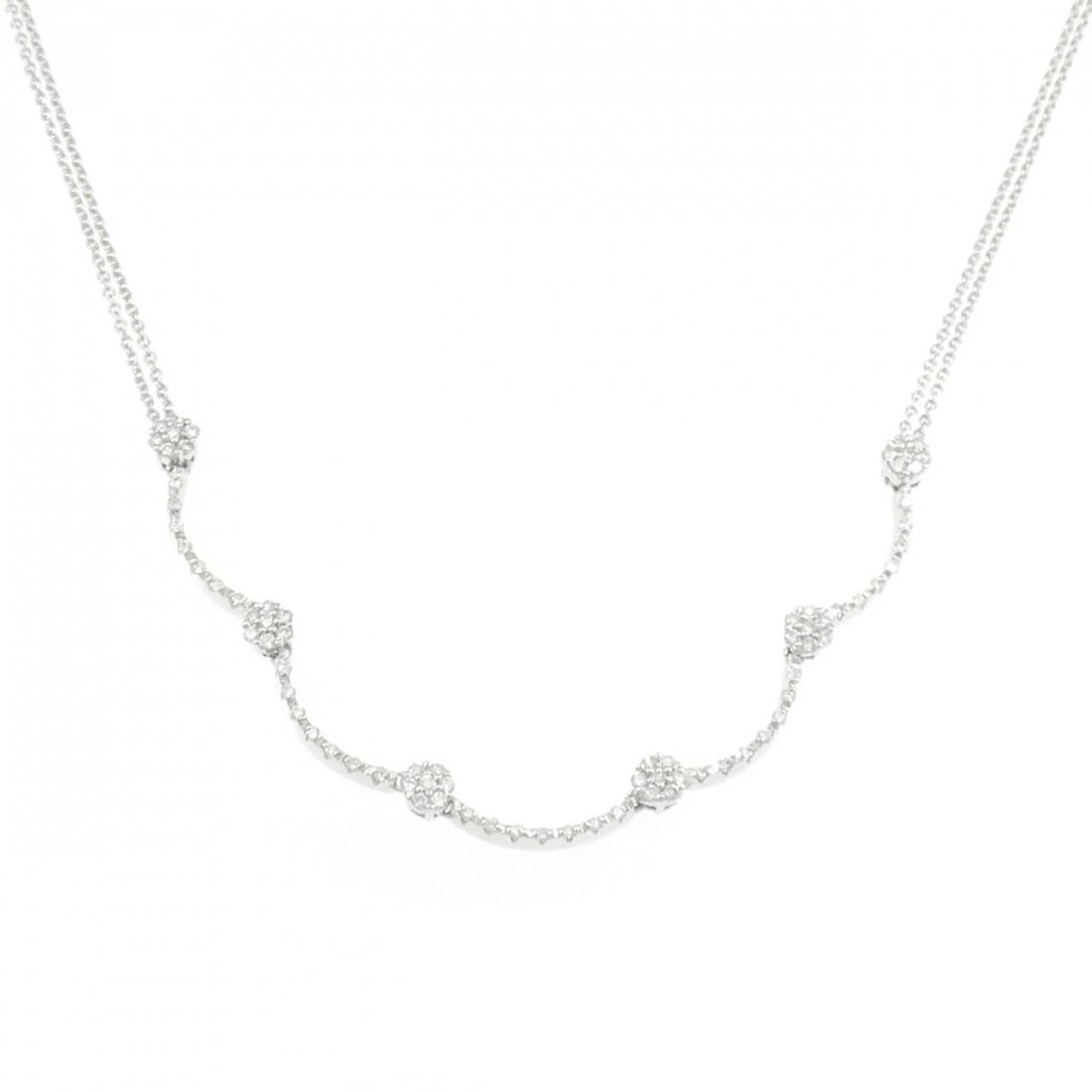 PONTE VECCHIO DIAMOND NECKLACE: Ponte Vecchio Diamond Necklace Brand: Ponte Vecchio Type/Style: Ponte Vecchio Necklace Material: 750 white gold, Main Stone Natural Color: WHITE GOLD Size: Length38cm Actual Size Motif maximum width
