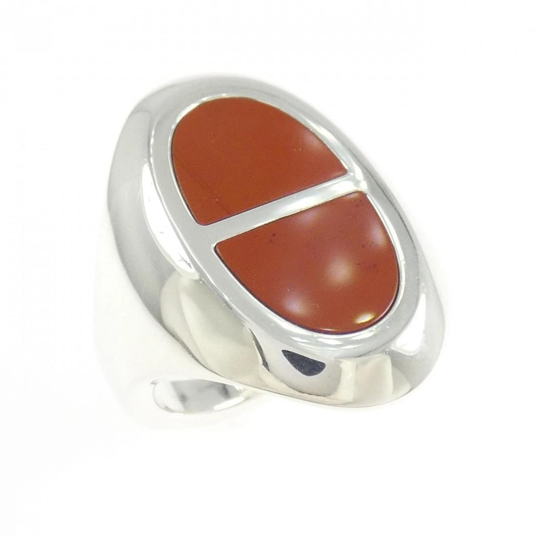HERMES CHAINE D'ANCRE PROFIL RING: Hermes Chaine d'Ancre Profil Ring Brand: HERMES Type/Style: Hermes Ring Material: 925Silver, Main Stone Jasper Color: SILVER Size: US6 1/4(52) Accessories: None Accessories Notice: When purchasing