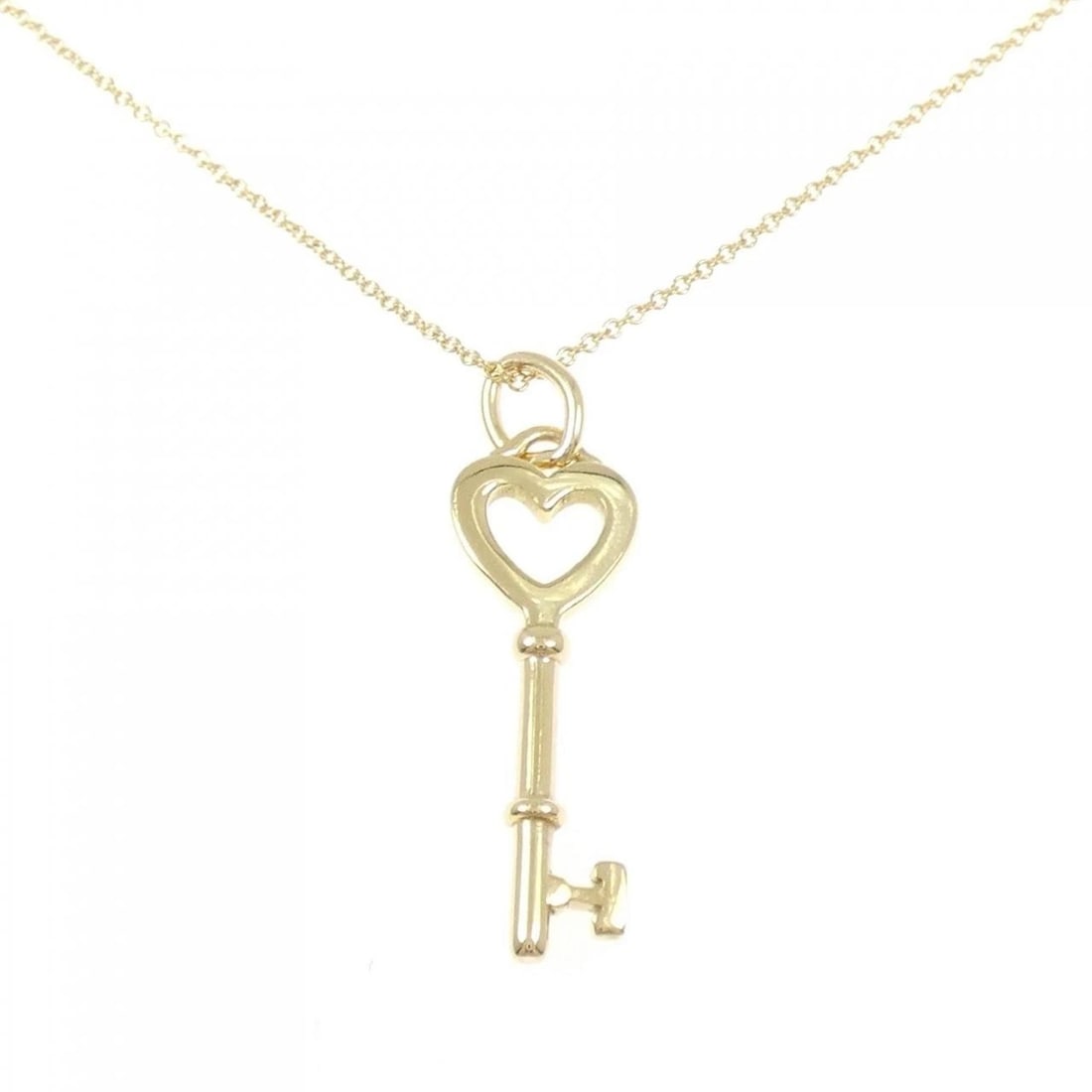 TIFFANY&CO. HEART KEY MINI NECKLACE: TIFFANY&Co. Heart Key Mini Necklace Brand: TIFFANY&Co. Type/Style: TIFFANY&Co. Necklace Material: 750 yellow gold, Color: YELLOW GOLD Size: Length41cm Actual Size Pendant length approx. x width