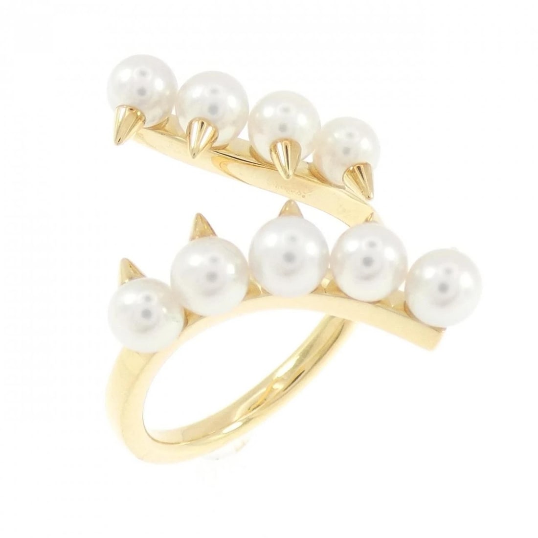 TASAKI DANGER PLUS RING: Tasaki Danger Plus Ring Brand: TASAKI Type/Style: Tasaki Ring Material: 750 yellow gold, Main Stone Akoya Pearl Color: YELLOW GOLD Size: US5 3/4 Accessories: None Accessories Notice: When