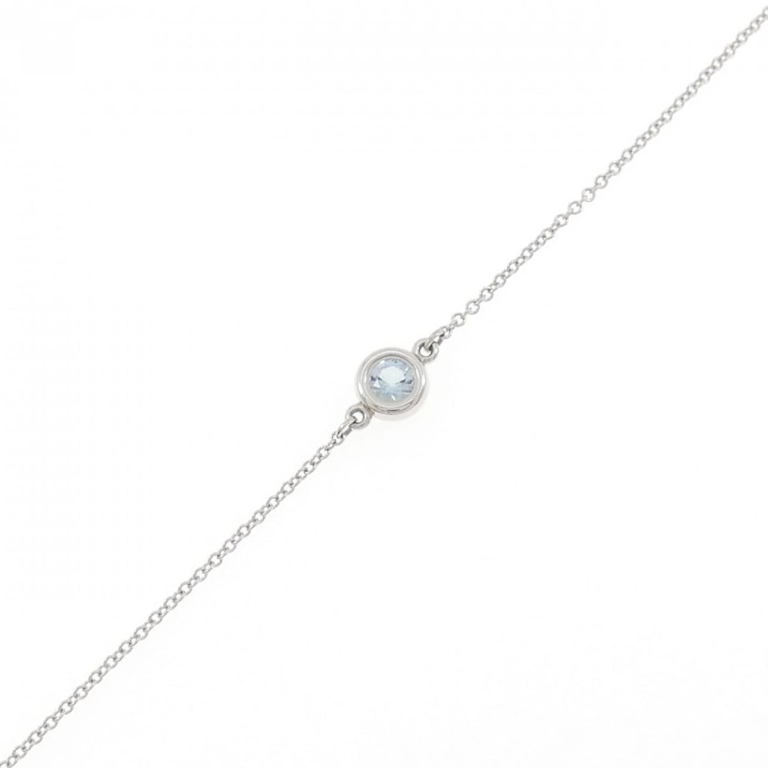 TIFFANY & CO. COLOR BY THE YARD BRACELET: TIFFANY & Co. Color by the Yard Bracelet Brand: TIFFANY&Co. Type/Style: TIFFANY & Co. Bracelet Material: Platinum950, Main Stone Aquamarine Color: silver Size: Length20cm Actual Size Diameteraround: