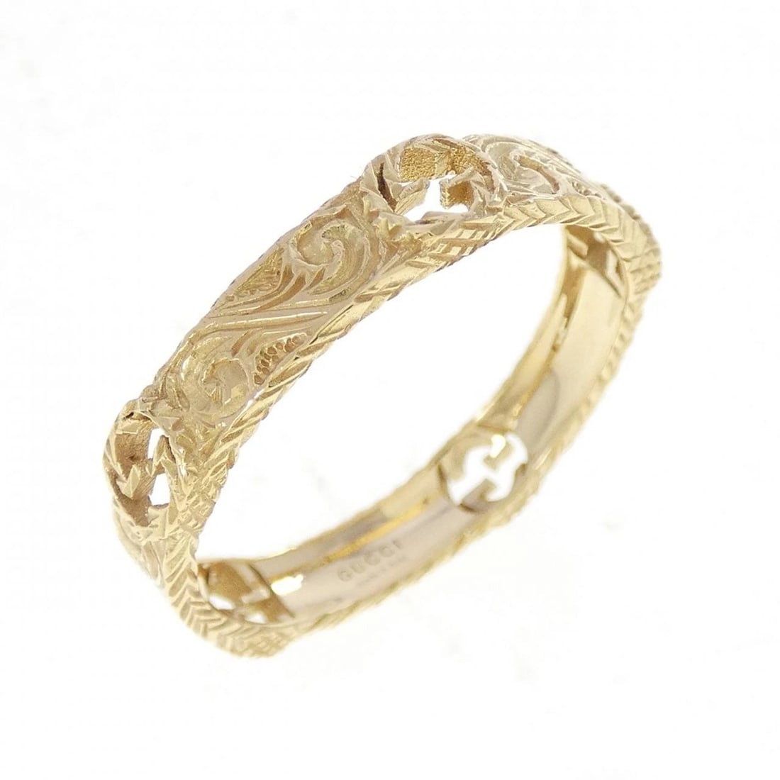 GUCCI INTERLOCKING G RING: Gucci Interlocking G Ring Brand: GUCCI Type/Style: Gucci Ring Material: 750 yellow gold, Color: YELLOW GOLD Size: US9(20) Accessories: None Accessories Notice: When purchasing pre-owned goods, please