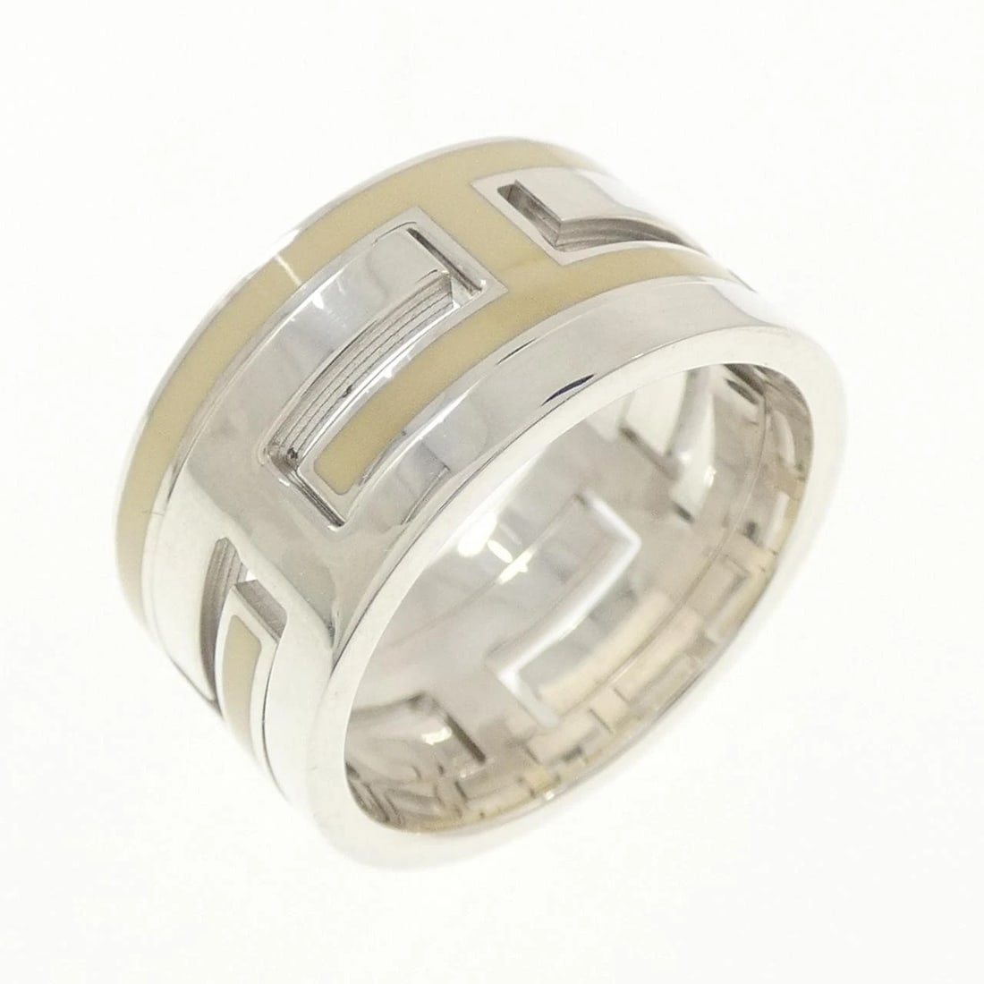 HERMES MOVE H RING: Hermes Move H Ring Brand: HERMES Type/Style: Hermes Ring Material: 925Silver, Main Stone Resin Color: Silver Size: US5 1/2(51) Accessories: None Accessories Notice: When purchasing pre-owned goods,