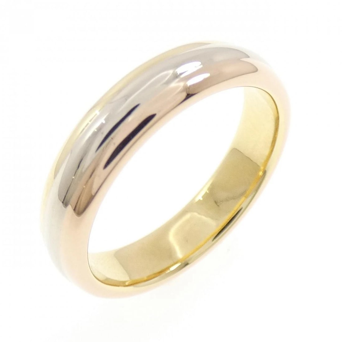 CARTIER THREE-COLOR WEDDING RING: Cartier Three-Color Wedding Ring Brand: CARTIER Type/Style: Cartier Ring Material: 750 Yellow Gold/750 White Gold/750 Pink Gold, Color: YG,WG,PG Size: US5 3/4(51) Accessories: None Accesso